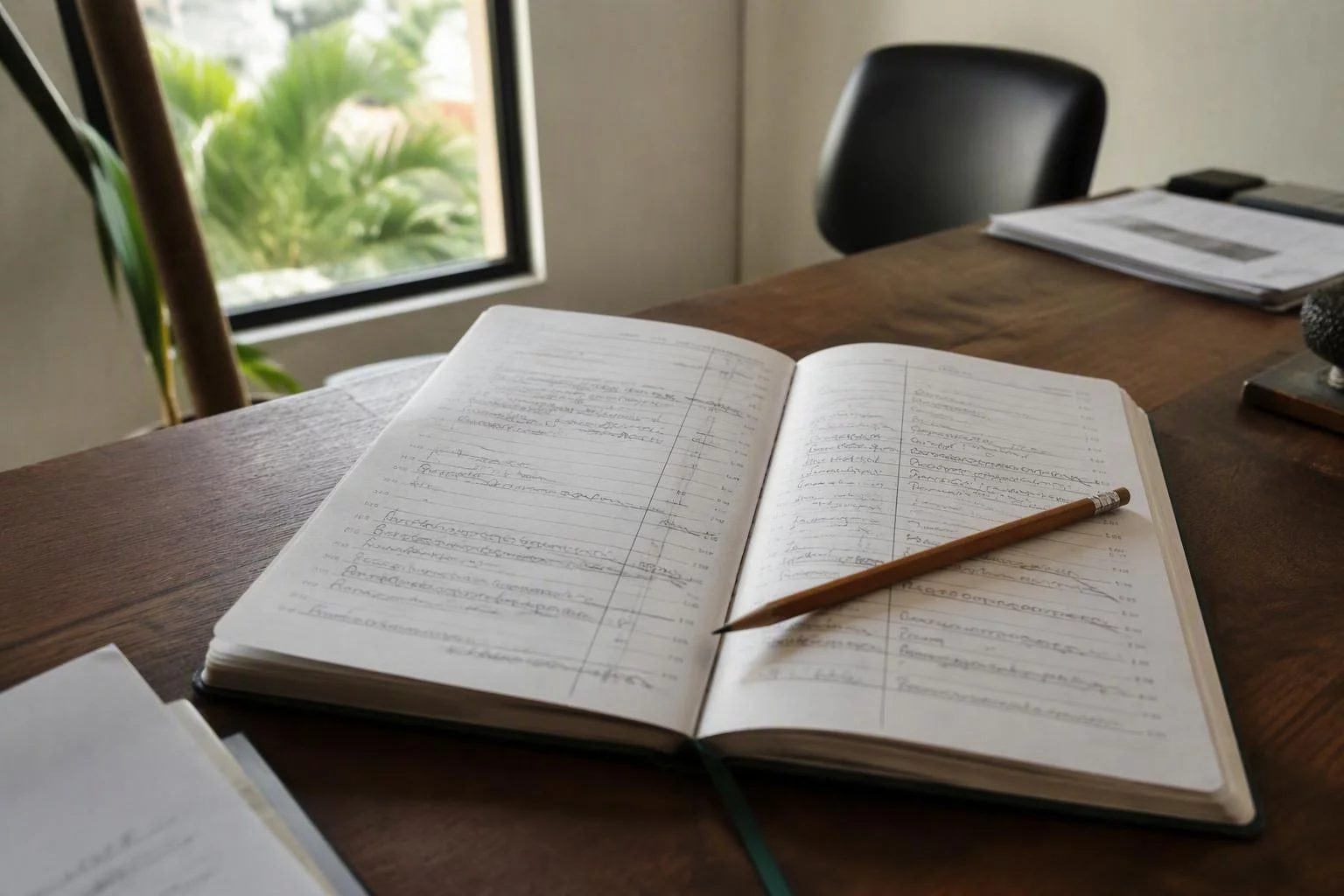 Caderno com a agenda da semana anotada hora a hora